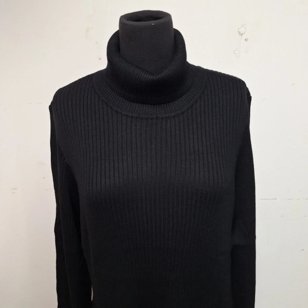 NWT! Women's Long Sleeve Bodycon Sweater Turtleneck Dress, Black - Picture 3 of 8